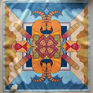 Wubete silk scarf flat product view
